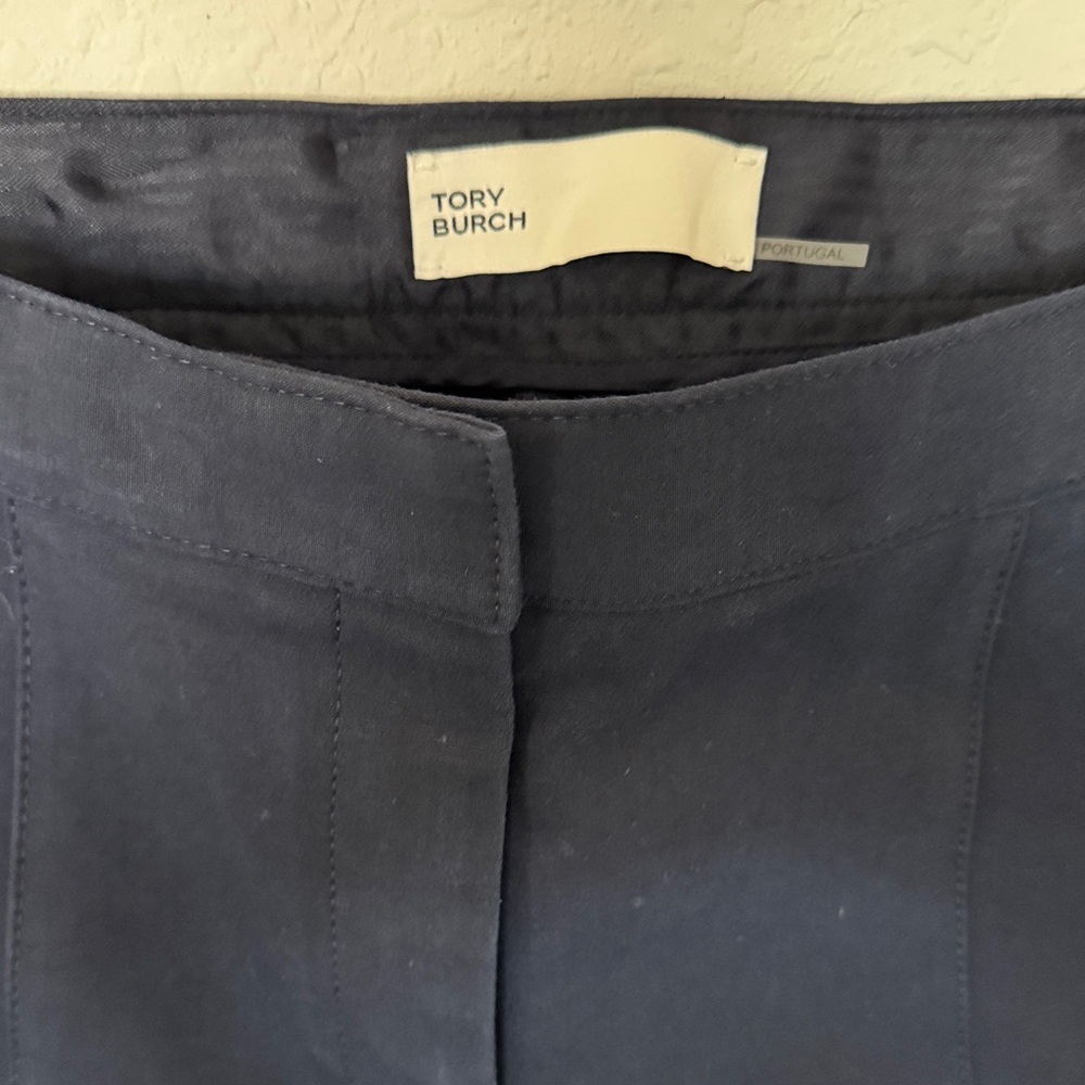 Tory Burch Navy Slim Trousers - Picture 2 of 9